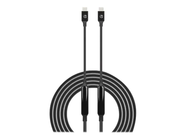 Manhattan USB-C to USB-C Cable, 3m, Active, Male to Male, Black, 10 Gbps (USB 3.2 Gen2 aka USB 3.1), 3A (fast charging), SuperSpeed+ USB, Lifetime Warranty, Polybag - USB-Kabel - 24 pin USB-C (M) zu 24 pin USB-C (M) - USB 3.2 Gen 2 / DisplayPort 1.4 - 20 Manhattan USB-C to USB-C Cable, 3m, Active, Male to Male, Black, 10 Gbps (USB 3.2 Gen2 aka USB 3.1), 3A (fast charging), SuperSpeed+ USB, Lifetime Warranty, Polybag - USB-Kabel - 24 pin USB-C (M) zu 24 pin USB-C (M) - USB 3.2 Gen 2 / DisplayPort 1.4 - 20
