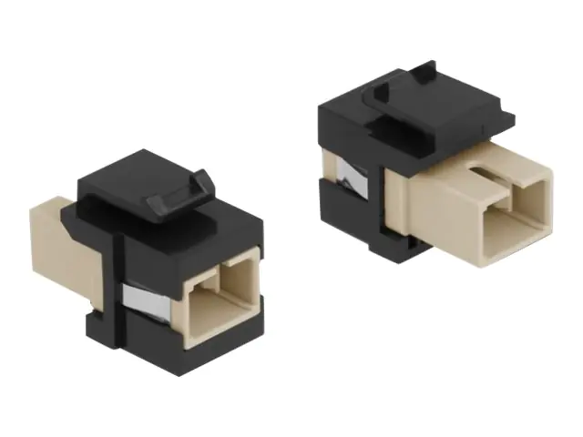 Delock Keystone Module - Netzwerkkoppler - SC multi-mode (W) zu SC multi-mode (W) - Glasfaser - Simplex - Schwarz, beige