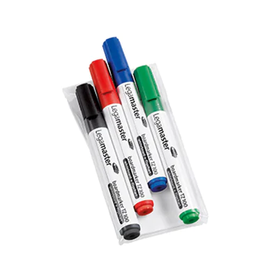 LEGAMASTER TZ 100 Boardmarker sortiert 4St Set, 4 Stück(e), Schwarz, Blau, Grün, Rot, Rundspitze, Mehrfarbig, Polypropylen (PP), Rund 7-110594