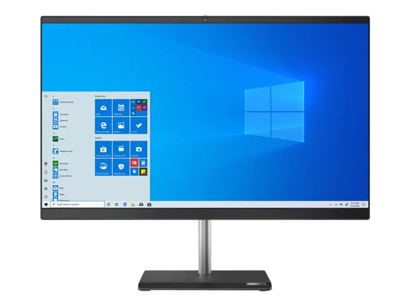Lenovo V50a-24IMB AIO 11FJ - All-in-One (Komplettlösung) - mit voll funktionsfähigem Monitorständer - Core i5 10400T / 2 GHz - RAM 8 GB - SSD 256 GB - NVMe - DVD-Writer - UHD Graphics 630 - GigE - WLAN: 802.11a/b/g/n/ac, Bluetooth 5.0 - Win 10 Pro 64-Bit