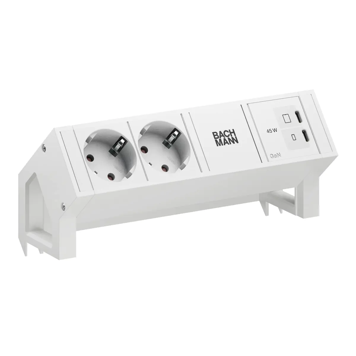 Bachmann DESK2 PURE WHITE 2xCEE7/3 1xUSB C/C 45W 0,2m RAL9010 BM0022039