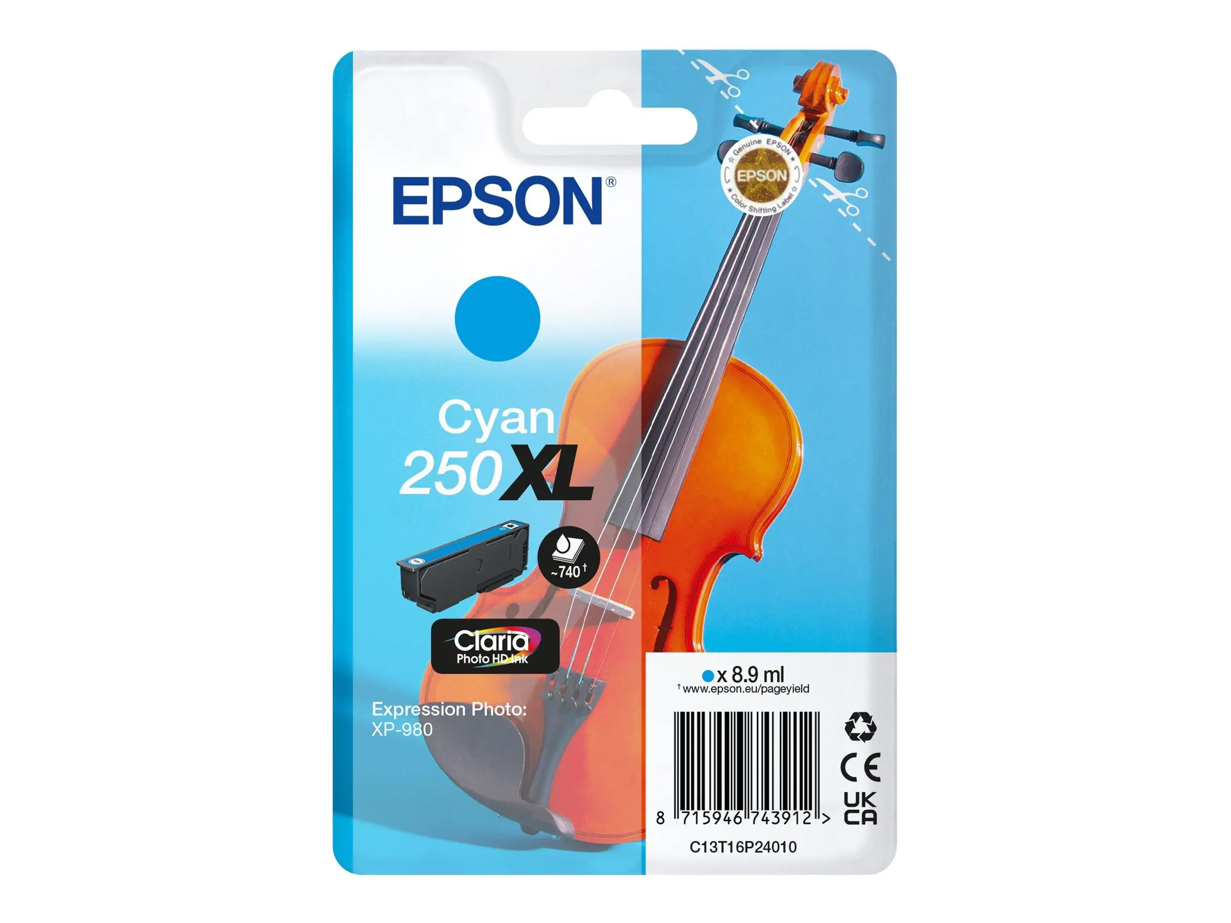 Epson 250XL - 8.9 ml - XL - Cyan - original
