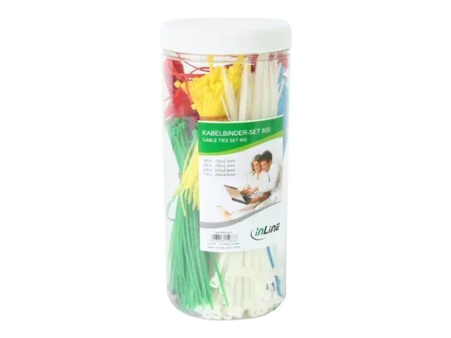 InLine Kabelbinder-Set - 800 Stück in verschiedenen Farben - inklusive Zange