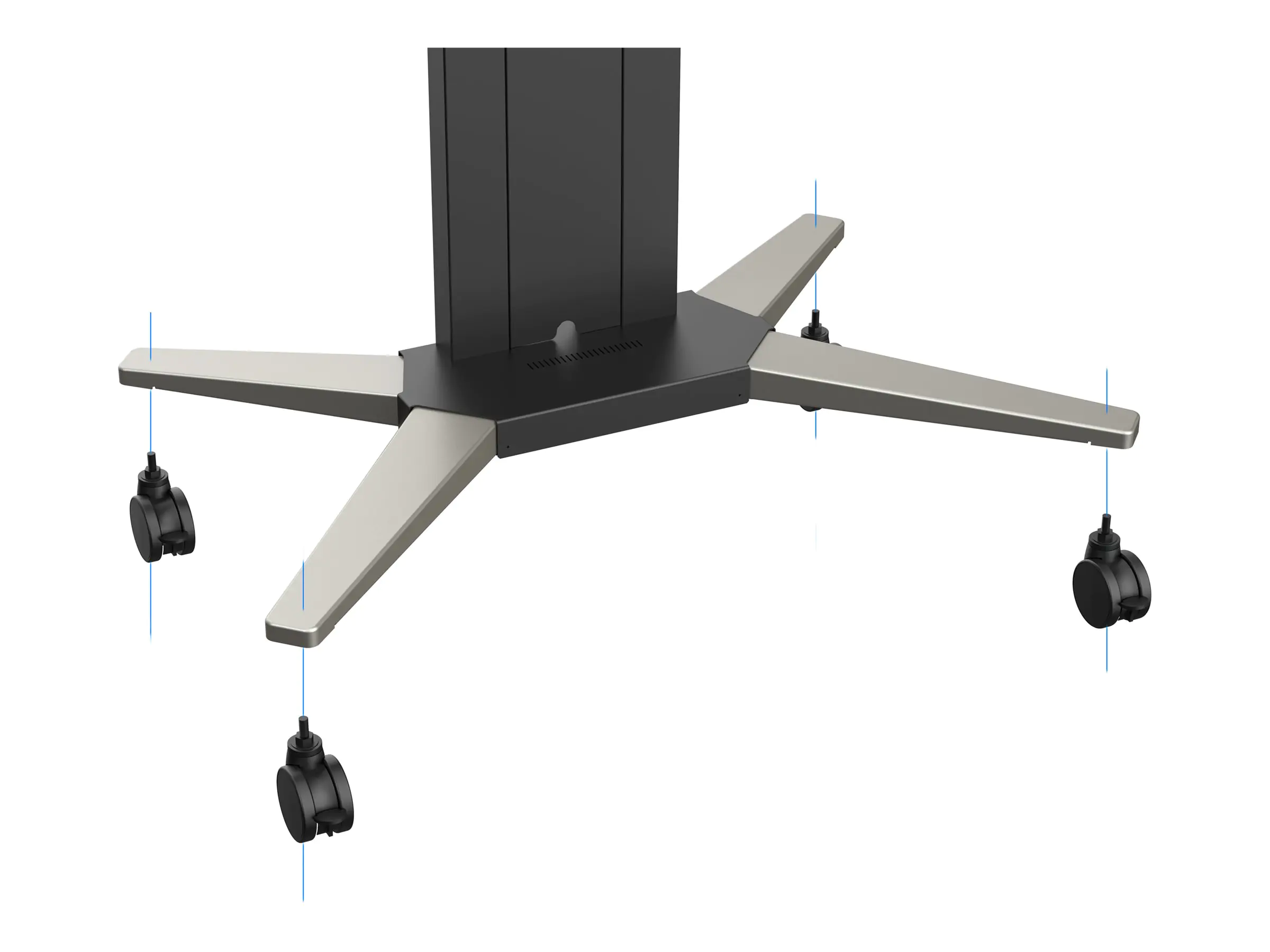 Vision Wagen - robust - für Flachbildschirm - Stahl - mattschwarz - Bildschirmgröße: 119.4-228.6 cm (47"-90") VFM-F51T