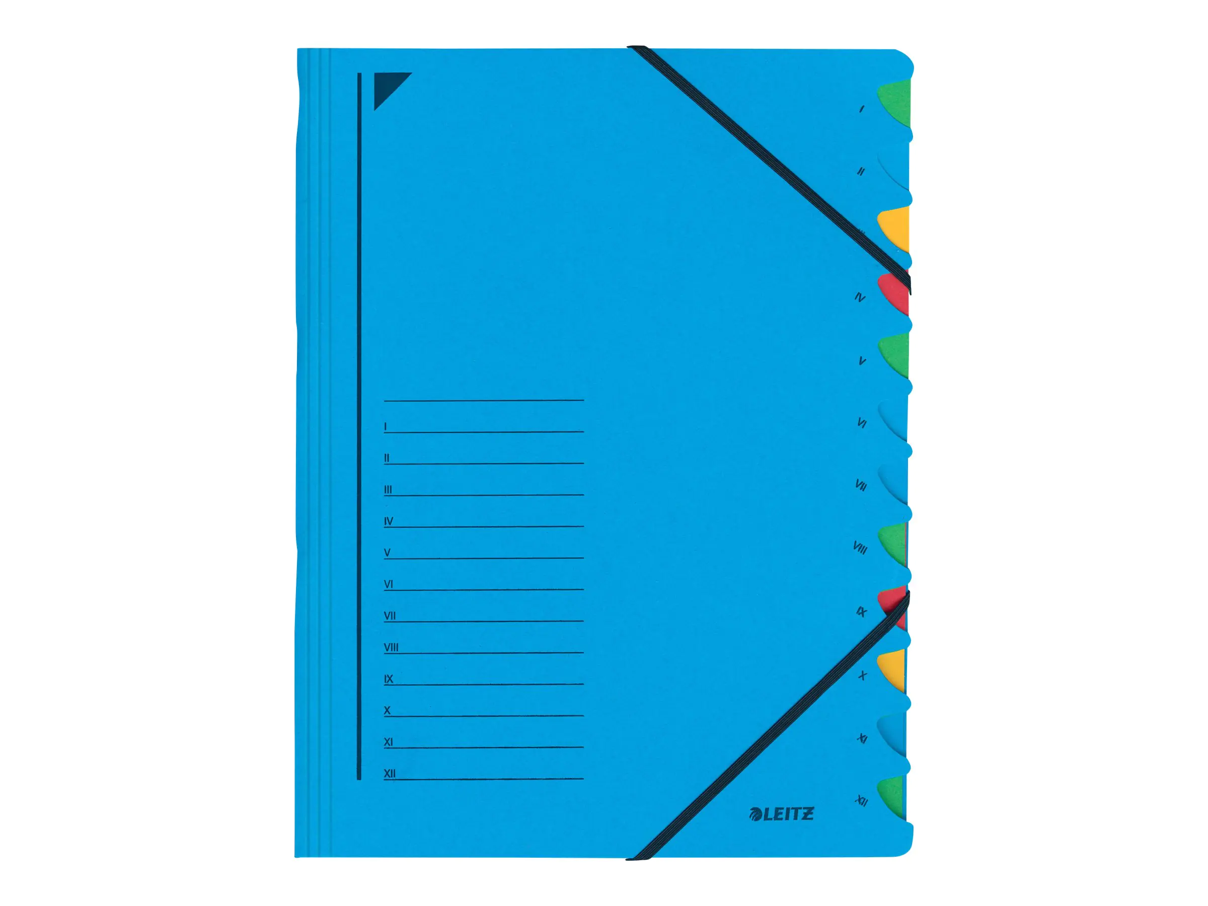 Leitz Ordnungsmappe 39120035 DIN A4 12Fächer farbig Karton blau