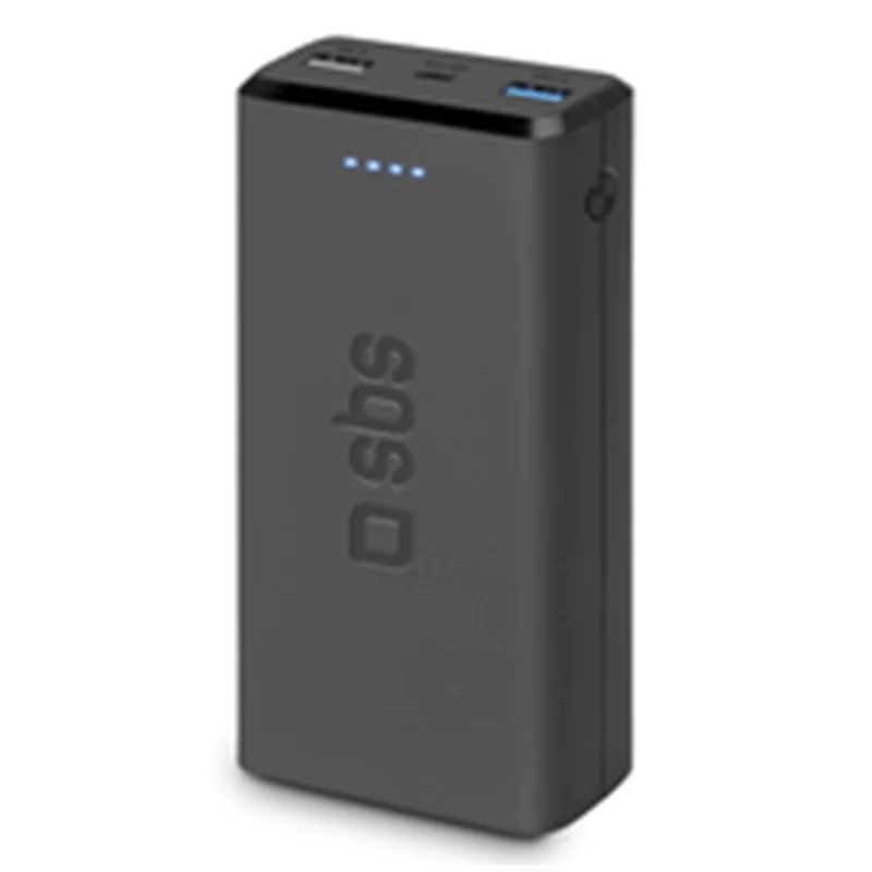 SBS Powerbank - 20000 mAh - 2.1 A - Fast Charge - 3 Ausgabeanschlussstellen (2 x USB, USB-C) TTBB20000FASTK