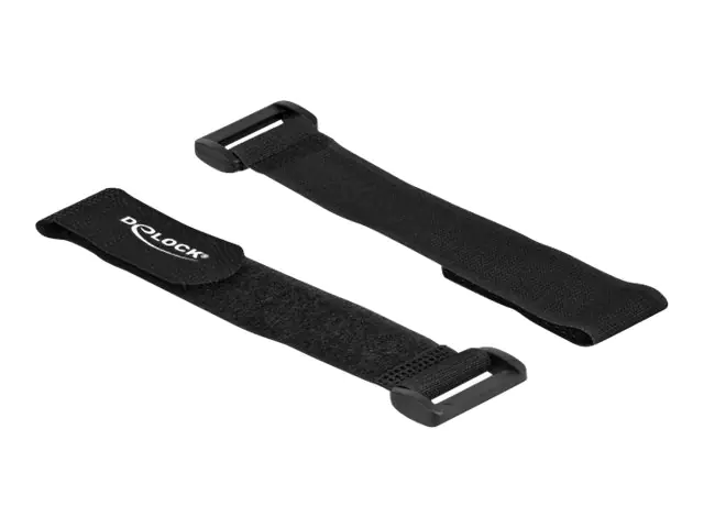 Delock - Klettverschluss-Cinchkabelbinder - 19 cm - Schwarz (Packung mit 5)