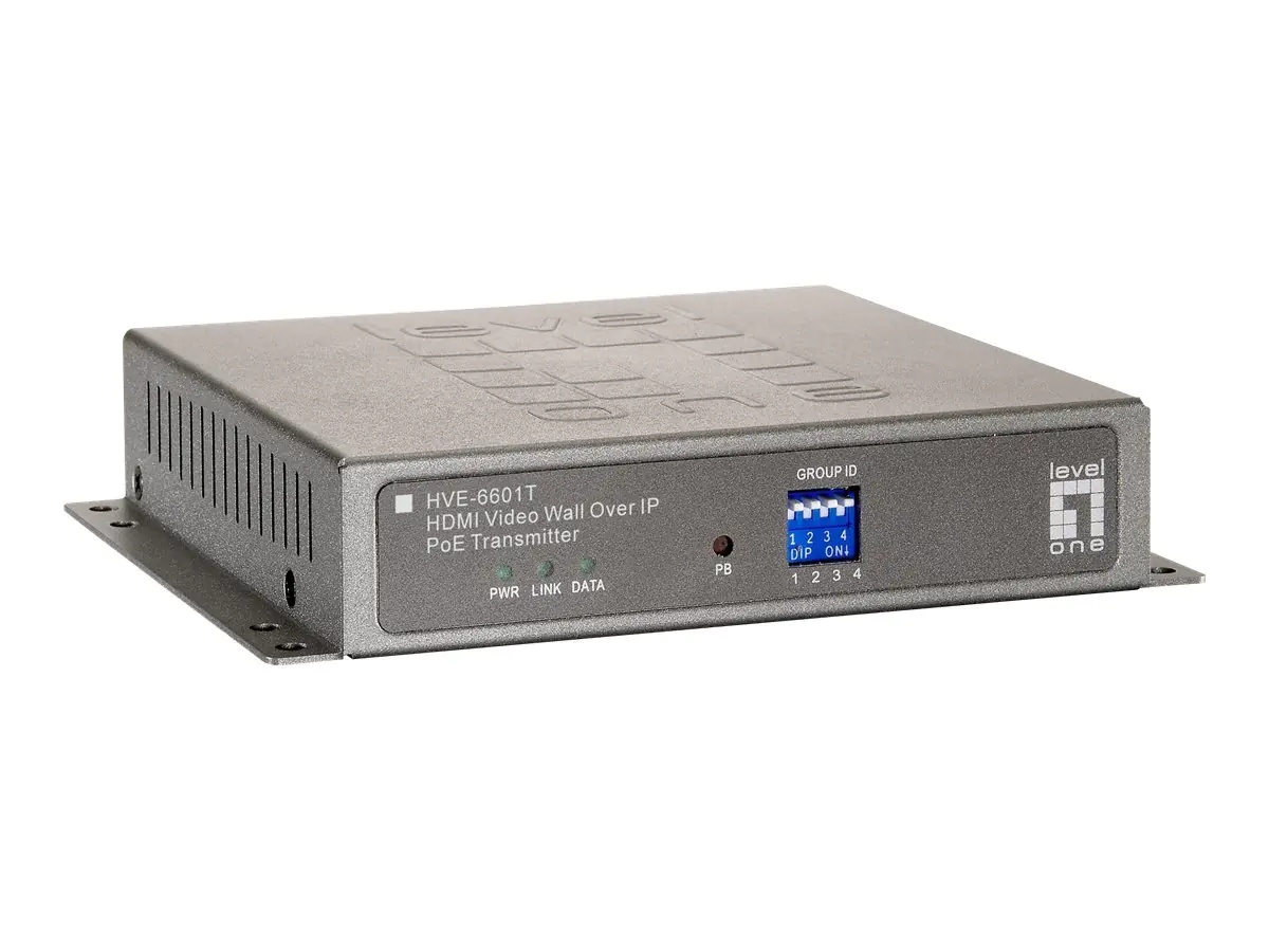 LevelOne HVE-6601T HDMI Video Wall Over IP PoE Transmitter - Video Extender - Sender - GigE - 100Base-TX, 1000Base-T - für LevelOne GEP-2450