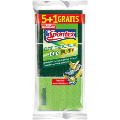 Spontex Reinigungsschwamm Duo Anti-Fett f. sort. 6er Pack 19311067