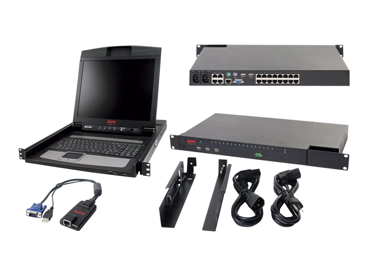 APC 2x1x16 IP KVM with APC 17" Rack LCD - KVM -Konsole mit KVM-Switch - 16 Anschlüsse - PS/2,