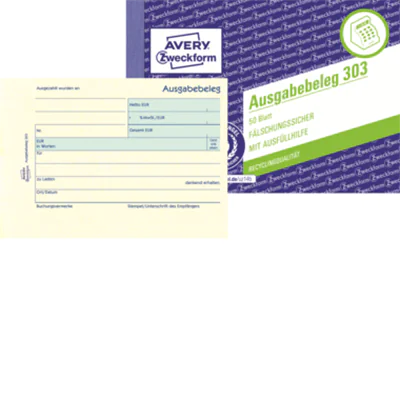 Avery Zweckform Ausgabebeleg 303 DIN A6 quer 50Blatt gelb Avery Zweckform Ausgabebeleg 303 DIN A6 quer 50Blatt gelb
