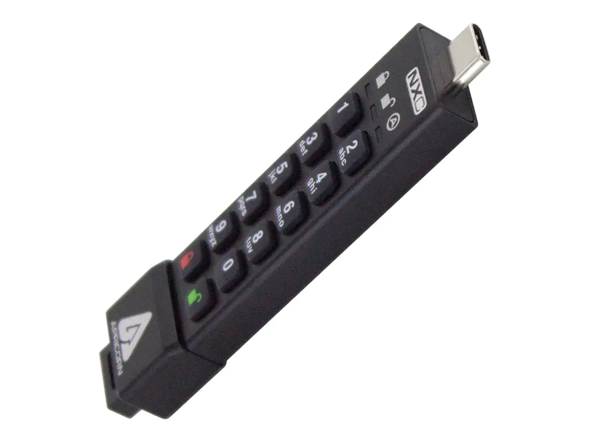 Apricorn Aegis Secure Key 3NXC - USB-Flash-Laufwerk - verschlüsselt - 16 GB - USB-C 3.2 Gen 1 - FIPS 140-2 Level 3 - TAA-konform