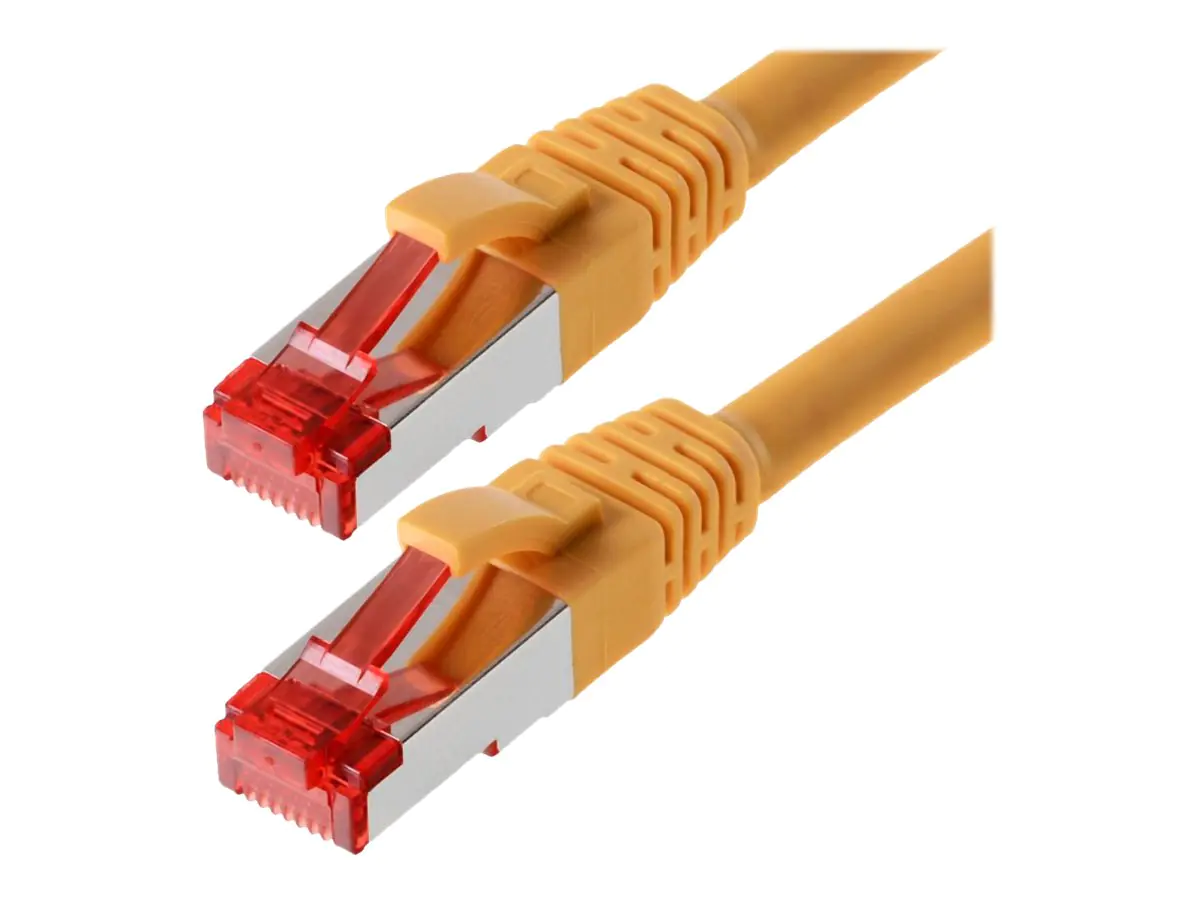 Helos - Patch-Kabel - RJ-45 (M) bis RJ-45 (M) - 1.5 m - SFTP, PiMF - CAT 6 - halogenfrei, geformt, ohne Haken - Gelb