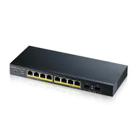 Zyxel GS1900-10HP - Switch - Smart - 8 x 10/100/1000 (PoE+) + 2 x Gigabit SFP - Desktop, wandmontierbar - PoE+ (77 W)