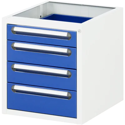 RAU Unterbaucontainer E 480 x 545 x 600 mm (B x H x T) 4 Schubladen Stahl, pulverbeschichtet enzianblau
