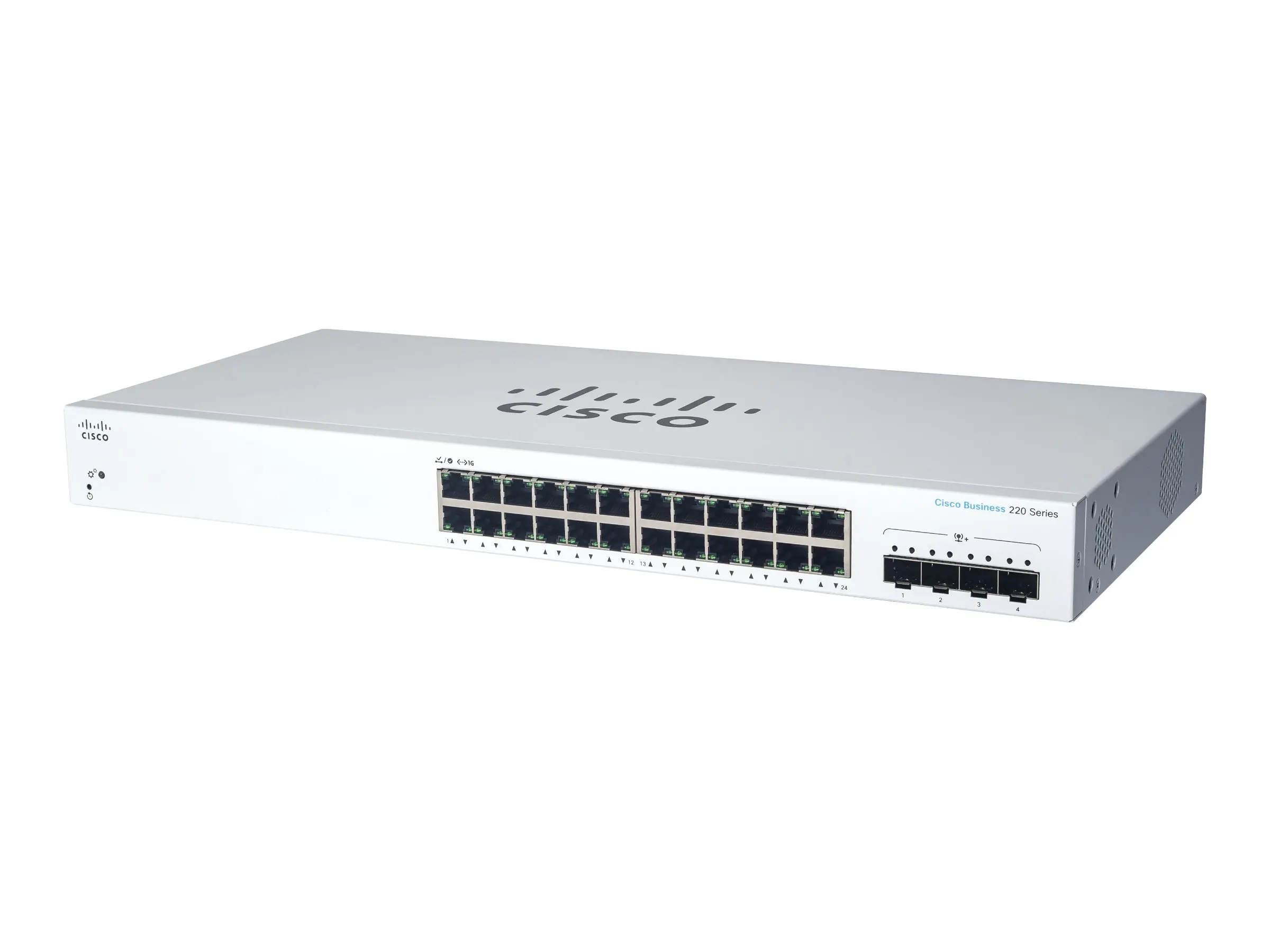 Cisco Business 220 Series CBS220-24T-4X - Switch - Smart - 24 x 10/100/1000 + 4 x 10 Gigabit SFP+ (Uplink) - an Rack montierbar