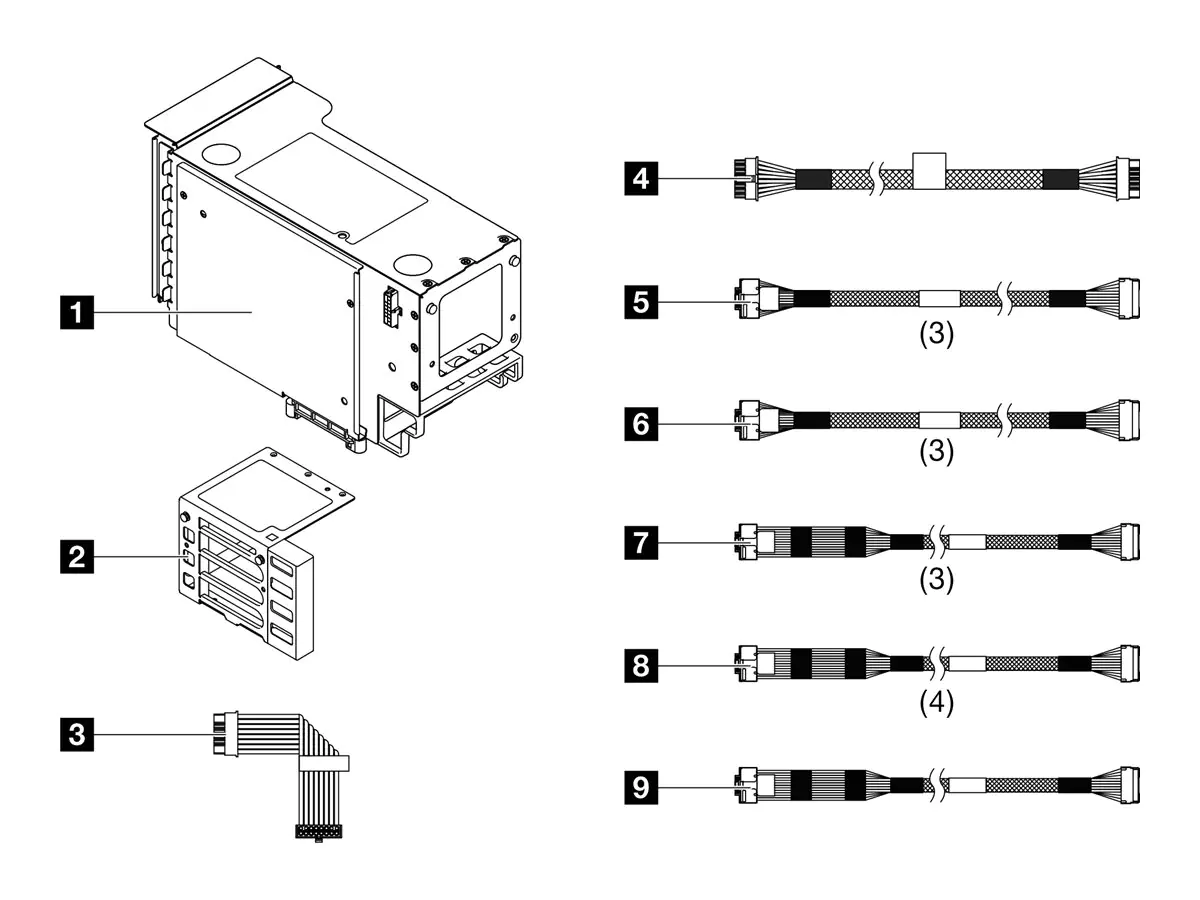 Lenovo ThinkSystem SR860 V3 3 x16 & 3 x8 PCIe G4 Riser 1/3