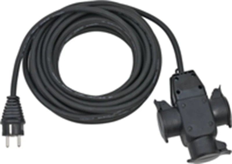 Brennenstuhl 1167810301, 10 m, Draußen, IP44, Gummi, Schwarz, 3 AC-Ausgänge