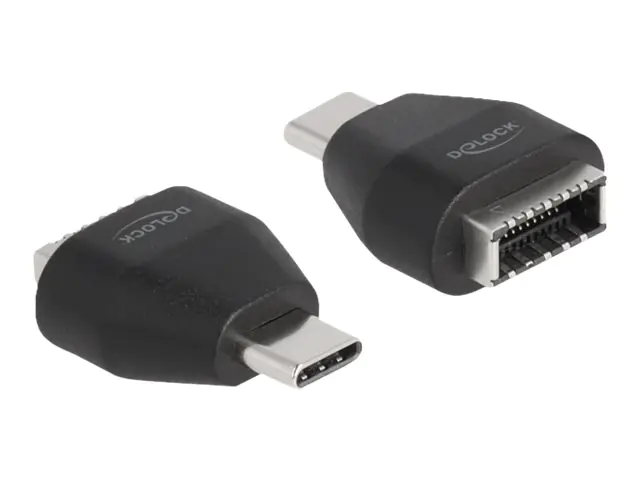 Delock - USB-Adapter - 24 pin USB-C (M) zu 20 pin Key A (W) - USB 3.2 Gen 2 - Schwarz