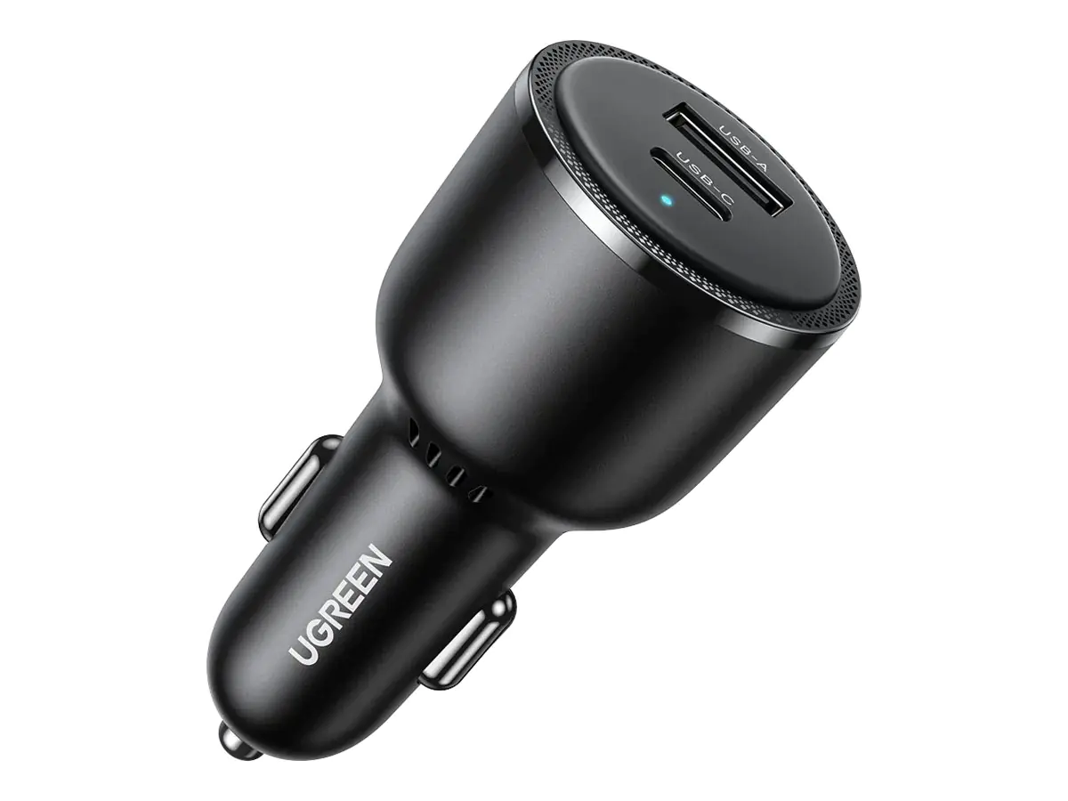 Ugreen Auto-Netzteil - 63 Watt - super-schnelles Laden 2.0, Huawei Fast Charge, AFC, USB BC 1.2, Apple 2.4A, Power Delivery 3.0 + PPS - 2 Ausgabeanschlussstellen (USB Typ A, USB-C) 35023