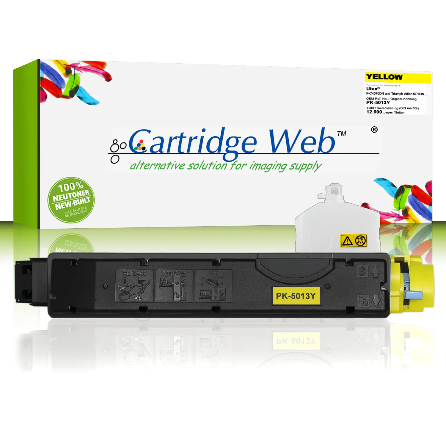 CartridgeWeb Toner kompatibel zu Utax 1T02NTAUT0 PK-5013Y Gelb 12.000 Seiten 1 Stück CartridgeWeb Toner kompatibel zu Utax 1T02NTAUT0 PK-5013Y Gelb 12.000 Seiten 1 Stück