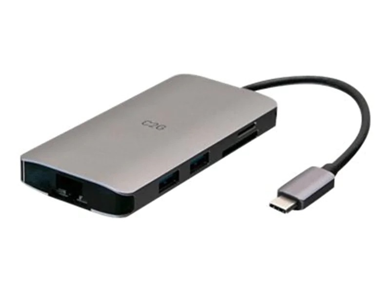 C2G USB-C® Mini Dock with HDMI, 2x USB-A, Ethernet, SD Card Reader, and USB-C Power Delivery up to 100W - 4K 30Hz - Dockingstation - USB-C / Thunderbolt 3 - HDMI - 1GbE