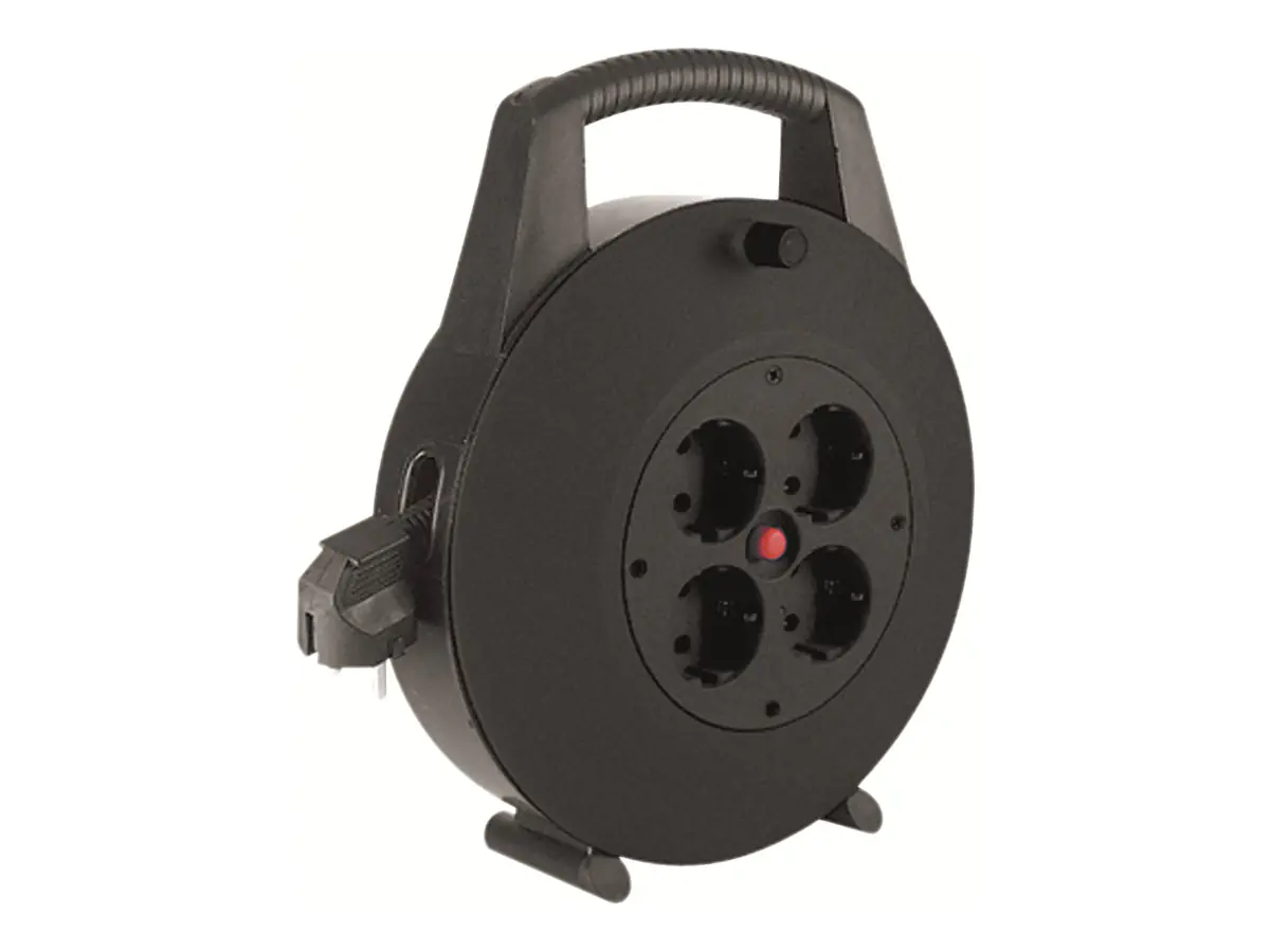 Bachmann Cable box - Steckdosenleiste - Wechselstrom 250 V - 3500 Watt - Ausgangsanschlüsse: 4 - 10 m Schnur - Deutschland - Schwarz