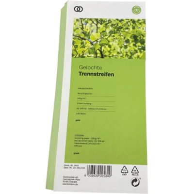 Soennecken Trennstreifen oeco 1416 10,5x24cm grün 100St. Soennecken Trennstreifen oeco 1416 10,5x24cm grün 100St.