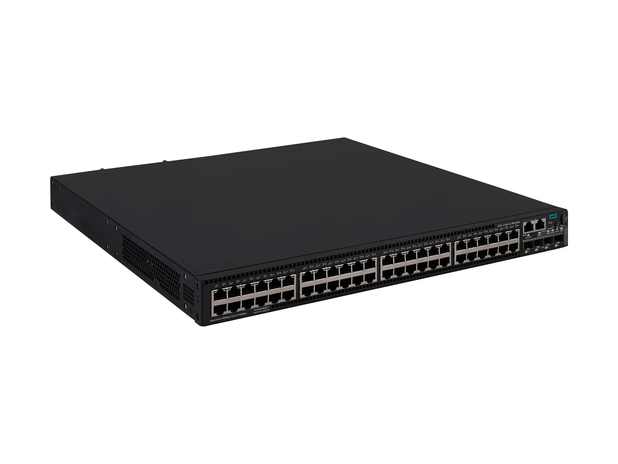 HPE FlexNetwork 5140 HI - Switch - 1 Slot - L3 - managed - 48 x 10/100/1000 + 4 x 10 Gigabit SFP+ - Luftstrom Seite zu Rückseite - an Rack montierbar - PoE+