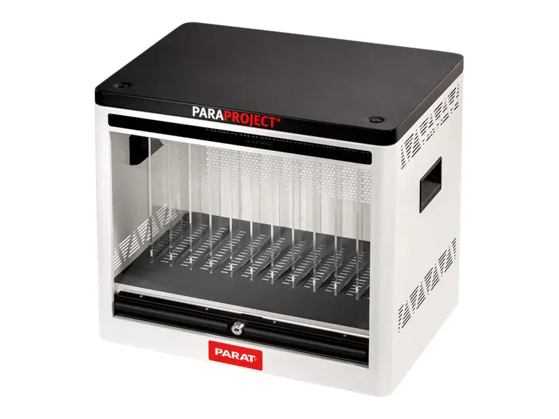 PARAT PARAPROJECT Cube C12 - Aufbewahrungsbox - für 12 Tablets / Notebooks - verriegelbar - Stahl, ABS-Kunststoff - Grau - Bildschirmgröße: bis zu 30,5 cm (bis zu 12 Zoll) - Ausgang: 5 / 9 / 10 / 12 / 15 / 20 V