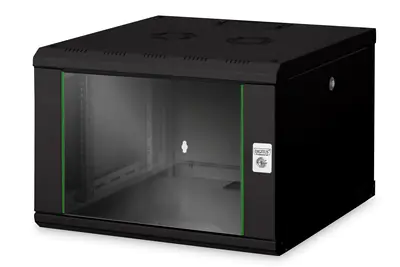 DIGITUS Professional Unique DN-19 07U-6/6-SW - Schrank Netzwerkschrank - geeignet für Wandmontage - Schwarz, RAL 9005 - 7U - 48.3 cm (19")