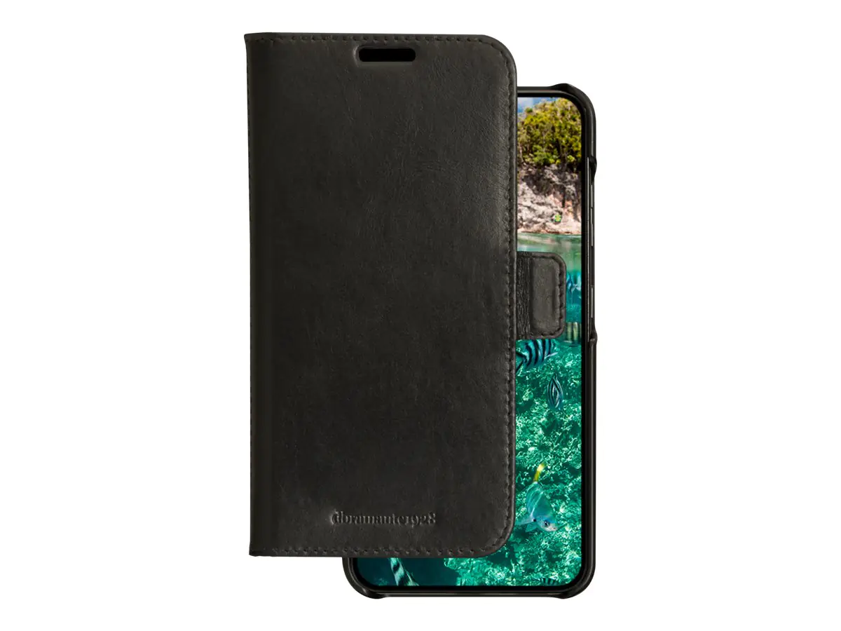 dbramante1928 Lynge - Flip-Hülle für Mobiltelefon - nachhaltiges Vollnarbenleder - Schwarz - für Samsung Galaxy S23