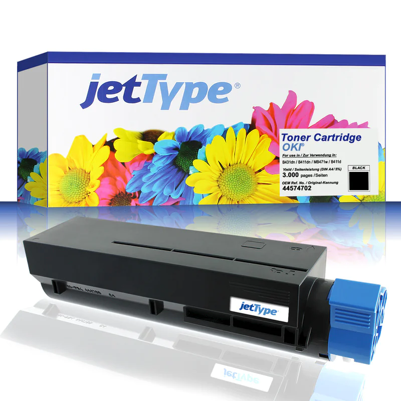 jetType Toner kompatibel zu Oki 44574702 schwarz 3.000 Seiten