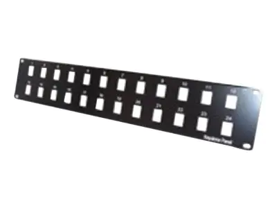 exertis Connect - Patch-Paneel-Platte - Vorderseite - Schwarz - 1U - 48.3 cm (19") - 24 Ports