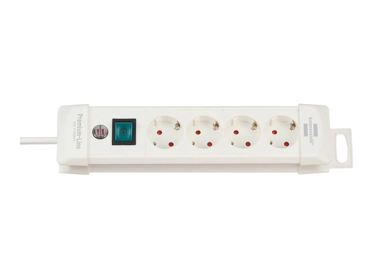 Brennenstuhl Premium-Line extension socket H05VV-F 3G1,5 - Steckdosenleiste - Eingabe, Eingang Stromversorgung - Ausgangsanschlüsse: 4 (Stromversorgung) - 1.8 m Schnur - weiß