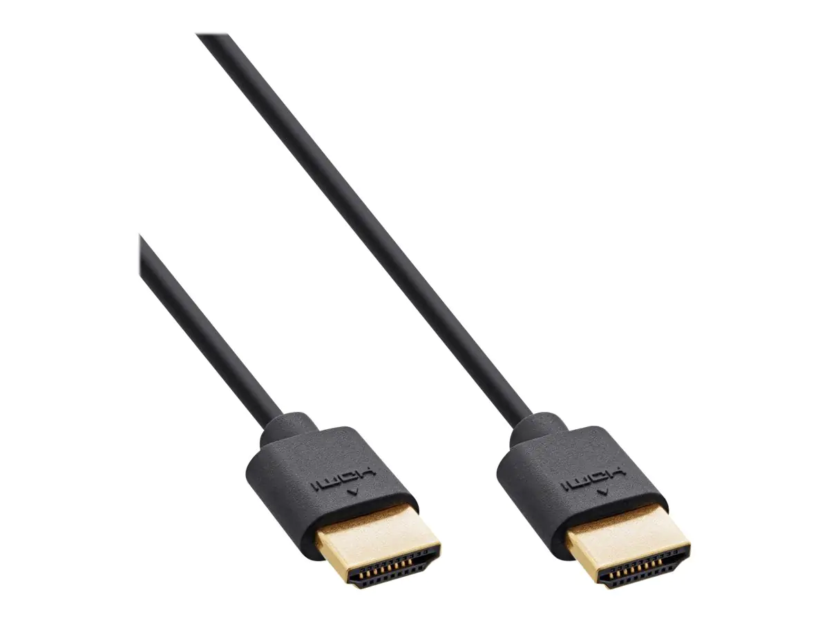 InLine - Ultra High Speed - HDMI-Kabel mit Ethernet - HDMI männlich zu HDMI männlich - 2 m - Dreifachisolierung - Schwarz - Unterstützung für 3D-Video