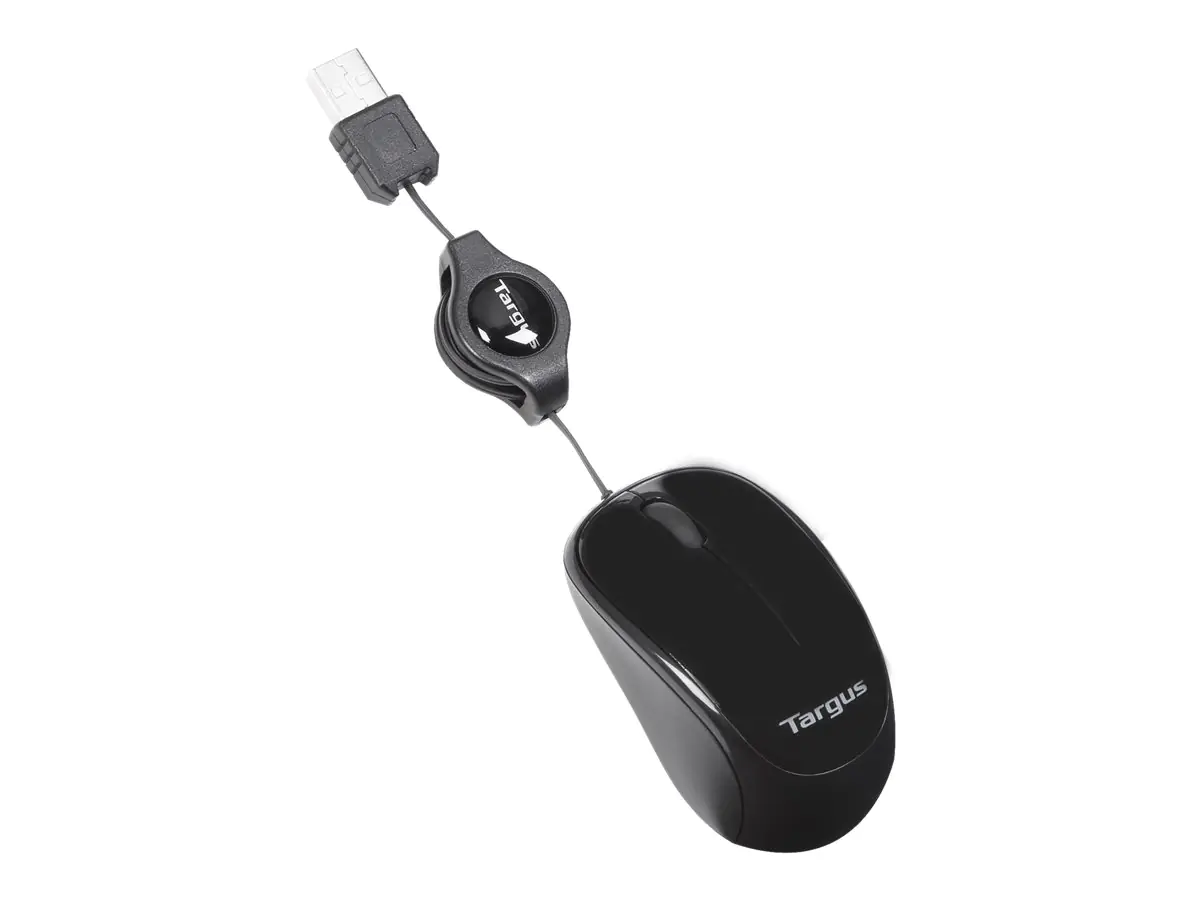 Targus - Maus - rechts- und linkshändig - optisch - 3 Tasten - kabelgebunden - USB - Schwarz Targus - Maus - rechts- und linkshändig - optisch - 3 Tasten - kabelgebunden - USB - Schwarz