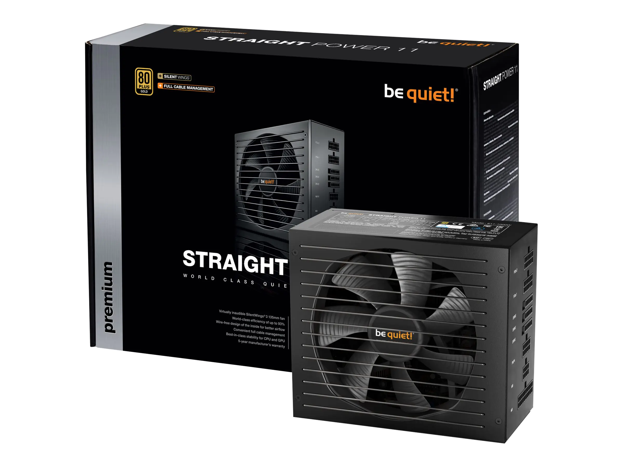 be quiet! Straight Power 11 650W - Netzteil (intern) - ATX12V 2.4/ EPS12V 2.92 - 80 PLUS Gold - Wechselstrom 100-240 V - 650 Watt - aktive PFC - Schwarz