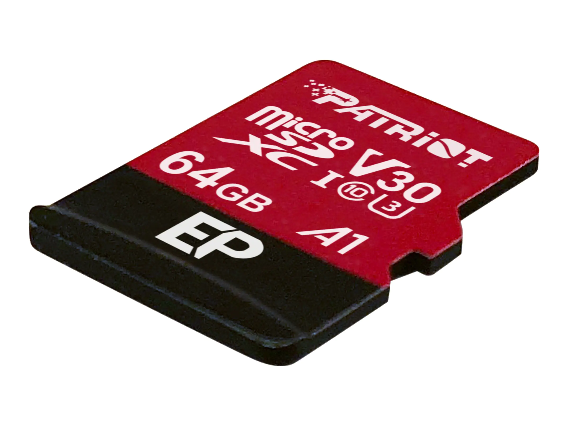 Patriot EP Series - Flash-Speicherkarte (microSDXC-an-SD-Adapter inbegriffen) - 64 GB - A1 / Video Class V30 / UHS-I U3 / Class10 - microSDXC UHS-I