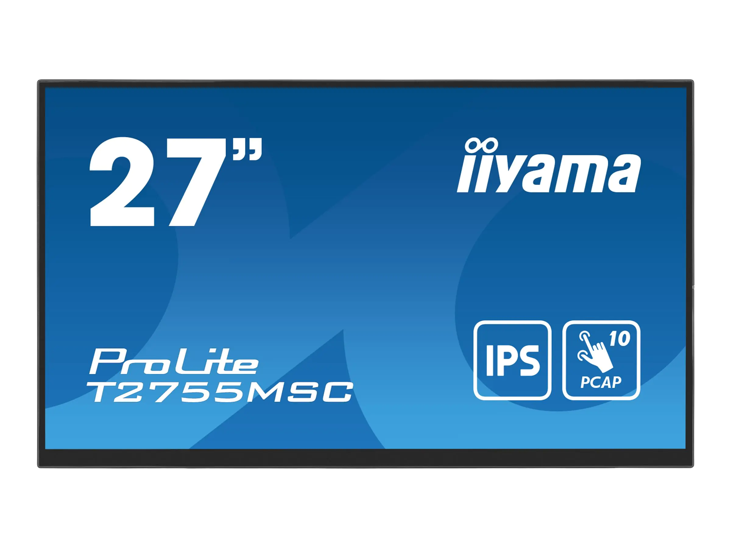 iiyama ProLite T2755MSC-B1 - LED-Monitor - 68.6 cm (27") - Touchscreen - 1920 x 1080 Full HD (1080p) @ 60 Hz - IPS - 400 cd/m² - 1000:1 - 5 ms - HDMI, DisplayPort - Lautsprecher - Schwarz, Matte