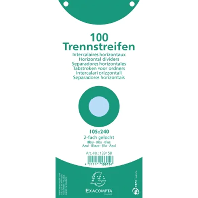 Exacompta Trennstreifen 13315B 105x240mm 2fach gel. bl 100St. Exacompta Trennstreifen 13315B 105x240mm 2fach gel. bl 100St.