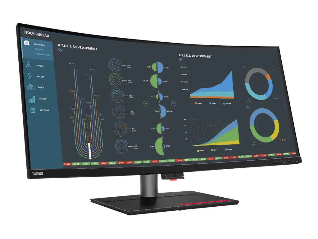 Lenovo ThinkVision P40w-20 - LED-Monitor - gebogen - 101.6 cm (40") (39.7" sichtbar) - 5120 x 2160 WUHD @ 75 Hz - IPS - 300 cd/m² - 1000:1 - 4 ms - 2xThunderbolt 4, DisplayPort, HDMI - Raven Black - Campus