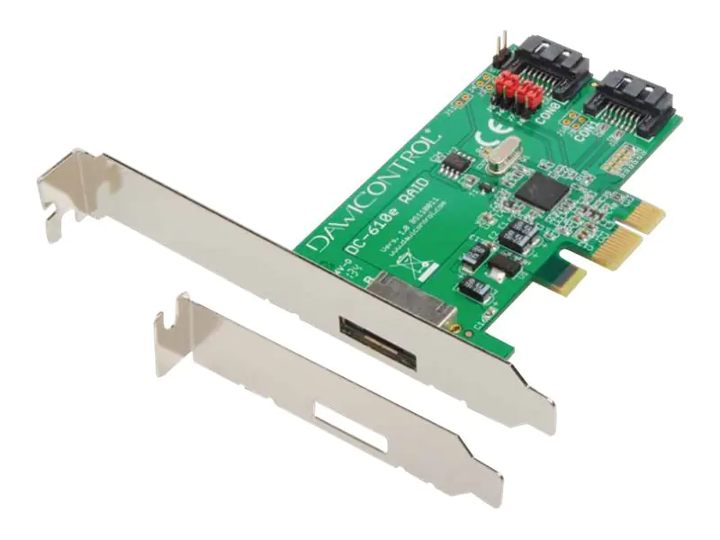 Dawicontrol DC 610e RAID - Speichercontroller (RAID) - 2 Sender/Kanal - SATA 6Gb/s - Low-Profile - RAID 0, 1, JBOD - PCIe 2.0 x1