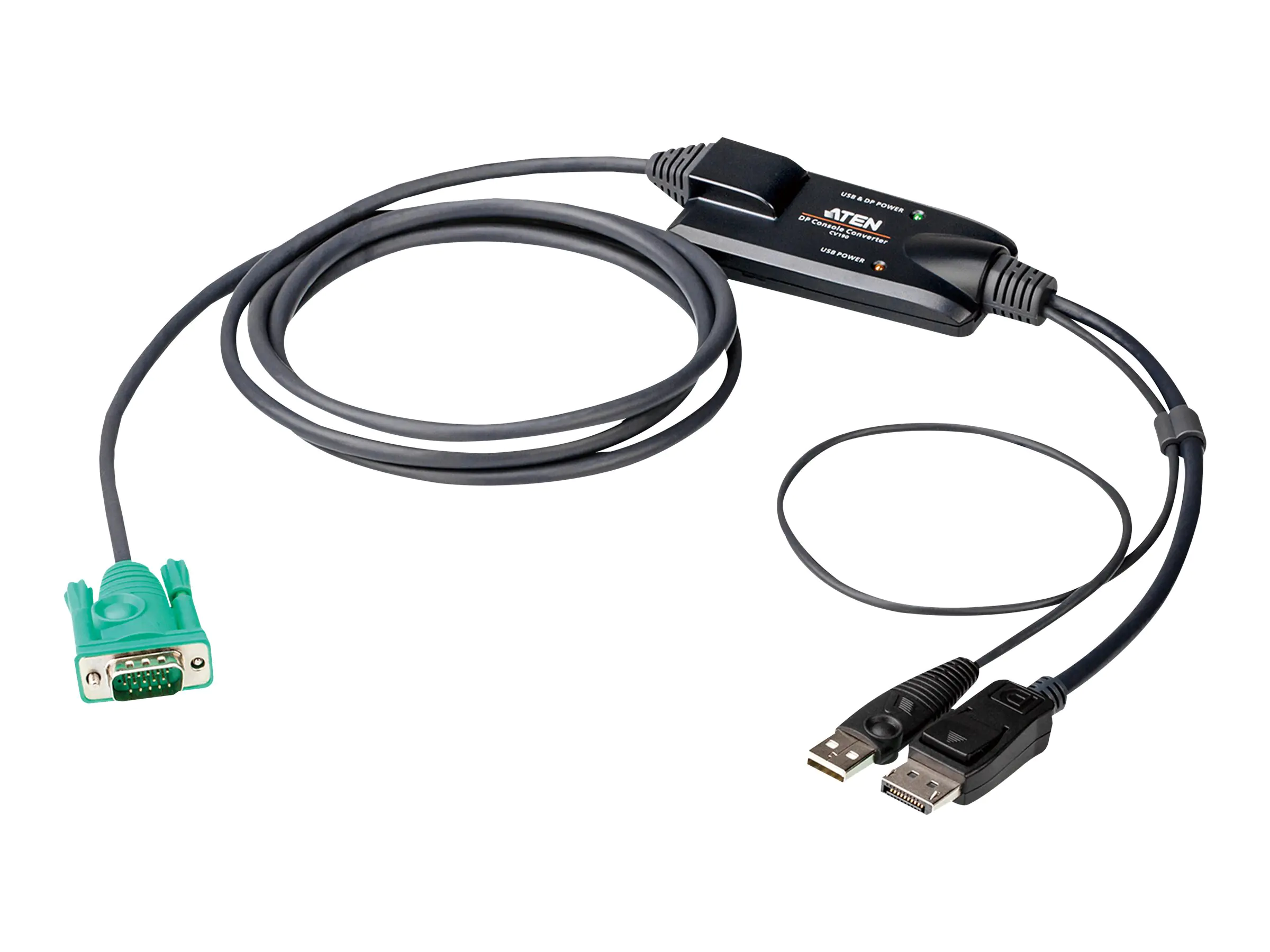 ATEN CV190 - Tastatur- / Video- / Maus- (KVM-) Kabel - 15-polig SPHD (M) zu USB, DisplayPort (M) - 1.8 m - Daumenschrauben ATEN CV190 - Tastatur- / Video- / Maus- (KVM-) Kabel - 15-polig SPHD (M) zu USB, DisplayPort (M) - 1.8 m - Daumenschrauben