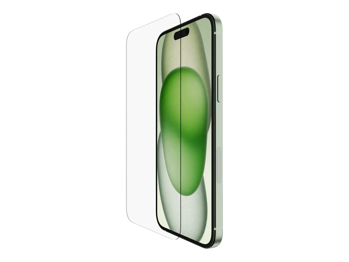 Belkin - Bildschirmschutz für Handy - gehärtetes Glas, behandelt - Glas - für Apple iPhone 15 Plus Belkin - Bildschirmschutz für Handy - gehärtetes Glas, behandelt - Glas - für Apple iPhone 15 Plus