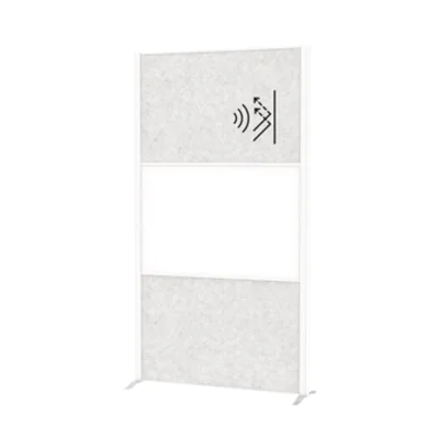 MAUL Stellwand MAULconnecto 100 x 182 cm (B x H) Zweibeinstativ Stahl, 100 % PES-Fasern weiß, hellgrau