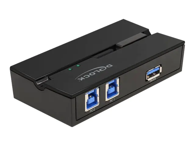 Delock - USB-Umschalter für die gemeinsame Nutzung von Peripheriegeräten - 2 x USB 3.1 Gen 1 - wandmontierbar, oberflächenmontierbar