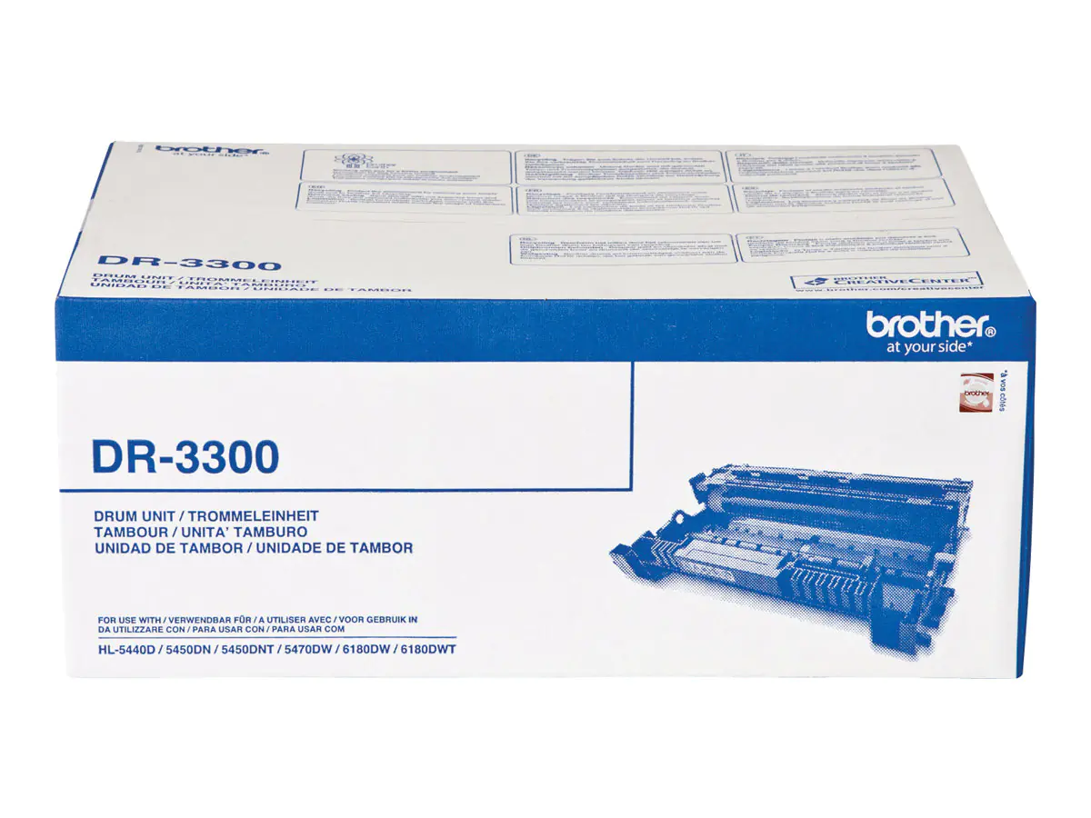Brother DR3300 - OPC-Tommeleinheit - für Brother DCP-8110, 8150, 8155, 8250, HL-5440, 5450, 5470, 6180, MFC-8510, 8520, 8710, 8950 Brother DR3300 - OPC-Tommeleinheit - für Brother DCP-8110, 8150, 8155, 8250, HL-5440, 5450, 5470, 6180, MFC-8510, 8520, 8710, 8950