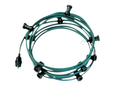 Bachmann - Lichterkette - 10 Sockel - E27 - grün Bachmann - Lichterkette - 10 Sockel - E27 - grün