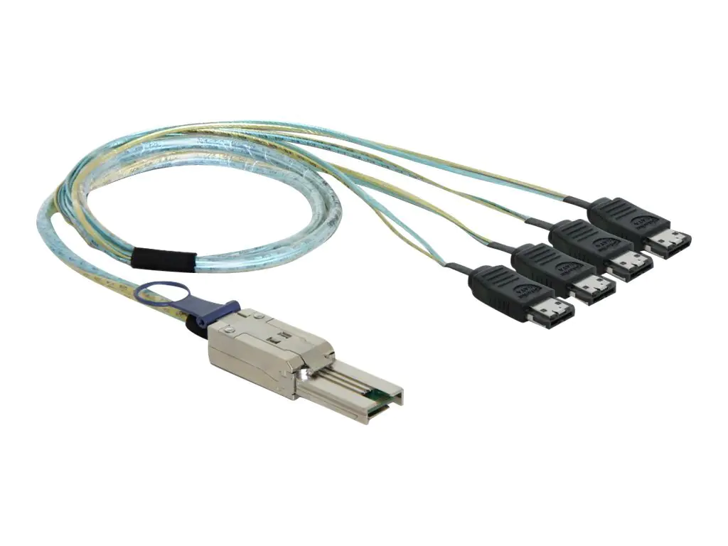 Delock - SATA- / SAS-Kabel - 4-Lane - eSATA (W) zu 4x Shielded Mini MultiLane SAS (SFF-8088), 26-polig (M) - 1 m
